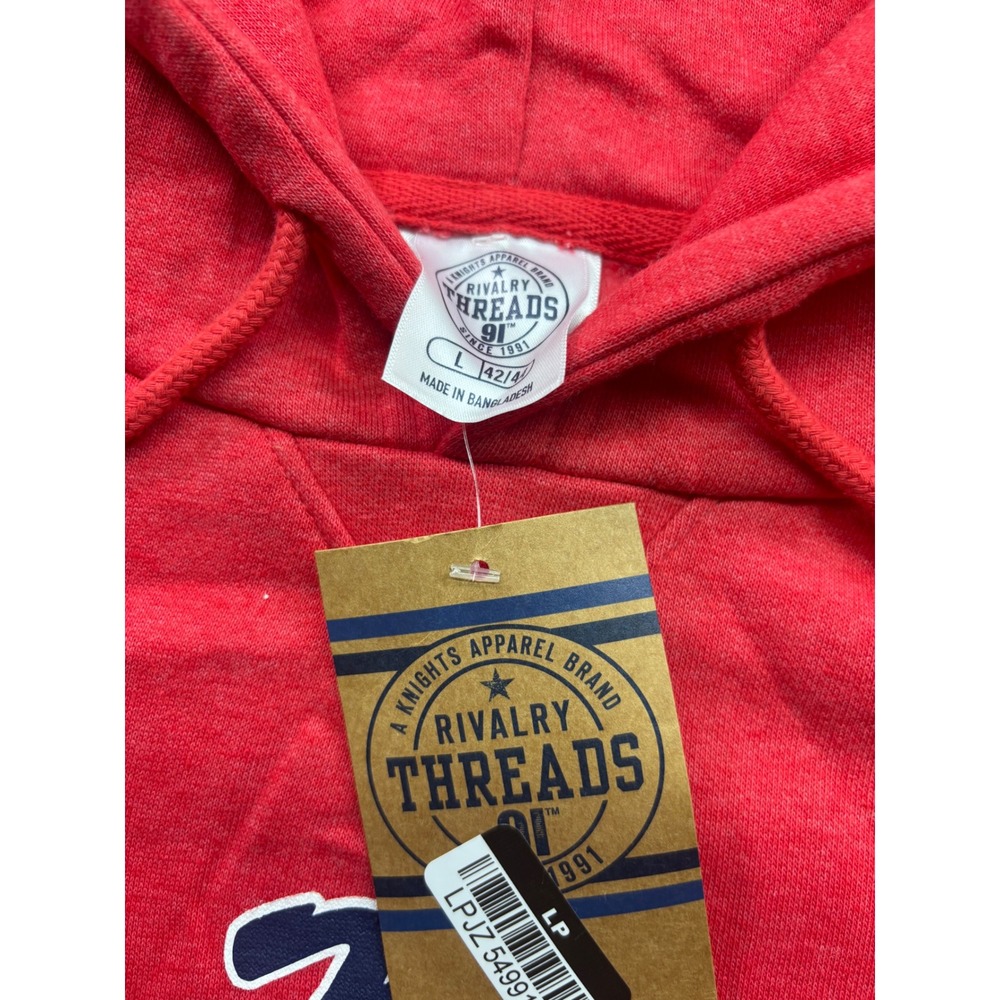 Ole Miss Rebels Hoodie Mens Large Red Rivalry Threads NCAA Collegiate Pullover - Picture 2 of 3